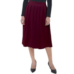 Burgundy Scarlet Classic Velour Midi Skirt  by BohoMe