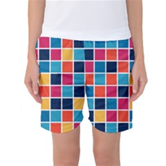 Square Plaid Checkered Pattern Women s Basketball Shorts by Ravend