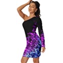 Sparkle Long Sleeve One Shoulder Mini Dress View2