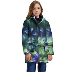 Fractalflowers Kid s Hooded Longline Puffer Jacket by Sparkle