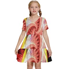 Fractalflowers Kids  Short Sleeve Tiered Mini Dress by Sparkle