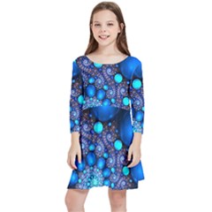 Digitalart Balls Kids  Quarter Sleeve Skater Dress by Sparkle