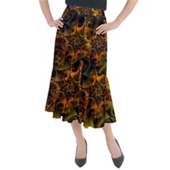 Digitalartflower Midi Mermaid Skirt by Sparkle