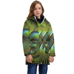 Digitalart  Waves Kid s Hooded Longline Puffer Jacket by Sparkle