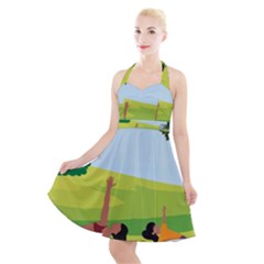 Mother And Daughter Y Halter Party Swing Dress  by SymmekaDesign