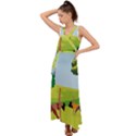 Mother And Daughter Yoga Art Celebrating Motherhood And Bond Between Mom And Daughter. V-Neck Chiffon Maxi Dress View1