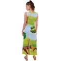 Mother And Daughter Yoga Art Celebrating Motherhood And Bond Between Mom And Daughter. V-Neck Chiffon Maxi Dress View2