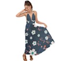 Floral Digital Background Backless Maxi Beach Dress View1