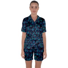 Background Abstract Textile Design Satin Short Sleeve Pajamas Set by Ravend