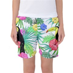 Sheets Tropical Nature Green Plant Women s Basketball Shorts by Ravend