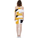 Design Pattern Yellow Background Art Shoulder Frill Bodycon Summer Dress View4