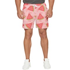 Background Watermelon Pattern Fruit Food Sweet Men s Runner Shorts by Jancukart