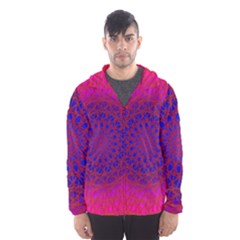 Geometric Pattern Line Art Kaleidoscope Symmetry Men s Hooded Windbreaker by Jancukart