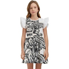 Scarface Movie Traditional Tattoo Kids  Winged Sleeve Dress by tradlinestyle