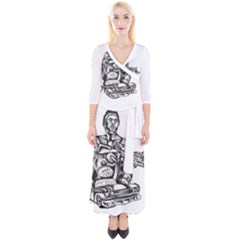 Scarface Movie Traditional Tattoo Quarter Sleeve Wrap Maxi Dress by tradlinestyle