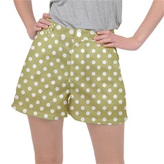 Lime Green Polka Dots Ripstop Shorts by GardenOfOphir