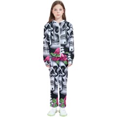 Black Skulls Red Roses Kids  Tracksuit by GardenOfOphir