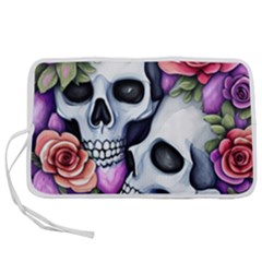 Floral Skeletons Pen Storage Case (l) by GardenOfOphir