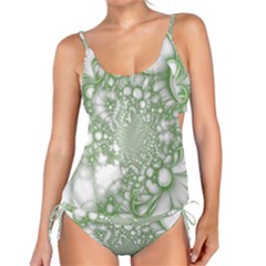 Green Abstract Fractal Background Texture Tankini Set by Ravend