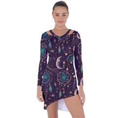 Bohemian  Stars, Moons, And Dreamcatchers Asymmetric Cut-out Shift Dress by HWDesign