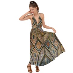 Church Ceiling Mural Architecture Backless Maxi Beach Dress by Ravend