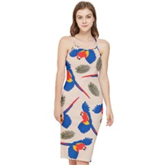 Bird Animals Parrot Pattern Bodycon Cross Back Summer Dress by Ravend