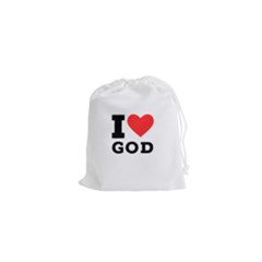 I Love God Drawstring Pouch (xs) by ilovewhateva