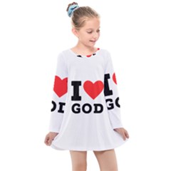 I Love God Kids  Long Sleeve Dress by ilovewhateva