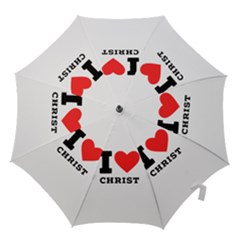 I Love Christ Hook Handle Umbrellas (large) by ilovewhateva