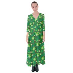 Leaf Clover Star Glitter Seamless Button Up Maxi Dress by Pakemis