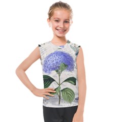 Blue Hydrangea Flower Painting Vintage Shabby Chic Dragonflies Kids  Mesh Tank Top by danenraven