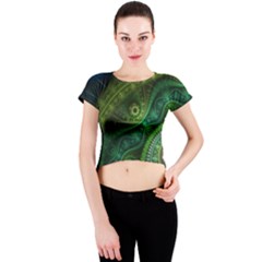 Abstract Pattern Design Art Fabric Decoration Crew Neck Crop Top by danenraven