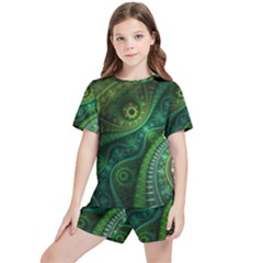 Abstract Pattern Design Art Fabric Decoration Kids  Tee And Sports Shorts Set by danenraven