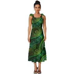 Abstract Pattern Design Art Fabric Decoration Tie-strap Tiered Midi Chiffon Dress by danenraven