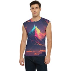 Mountain Sky Color Colorful Night Men s Raglan Cap Sleeve Tee by Ravend