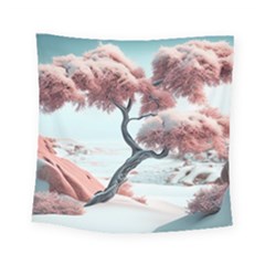 Color Snow Mountain Pretty Square Tapestry (small) by Ravend