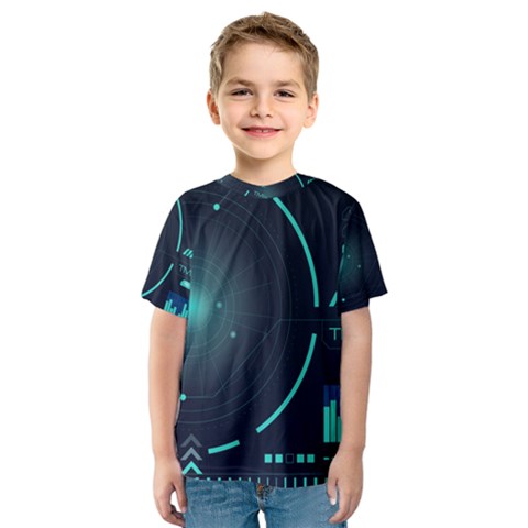 Sci Fi Computer Screen Kids  Sport Mesh Tee by Uceng