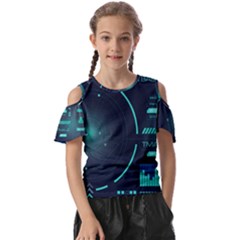 Sci Fi Computer Screen Kids  Butterfly Cutout Tee by Uceng