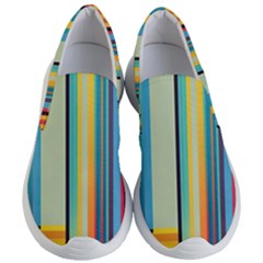 Colorful Rainbow Striped Pattern Women s Lightweight Slip Ons by Uceng