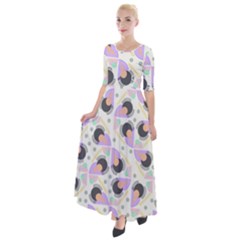 Pattern Pastel Drawing Art Half Sleeves Maxi Dress by Uceng