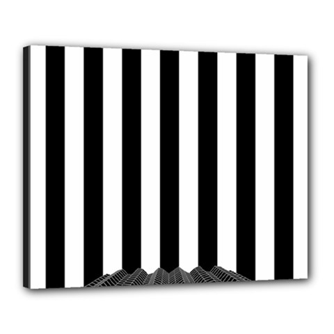 Illustration Stripes Geometric Pattern Canvas 20  X 16  (stretched) by Uceng