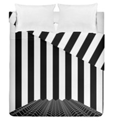 Illustration Stripes Geometric Pattern Duvet Cover Double Side (queen Size) by Uceng