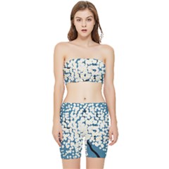 Flower Flora Decoration Pattern Stretch Shorts And Tube Top Set by Uceng