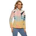 Leaves Pattern Design Colorful Women s Puffer Bubble Jacket Coat View3