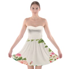 Watercolor Flower Strapless Bra Top Dress by artworkshop