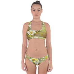 Watercolor Yellow And-white Flower Background Cross Back Hipster Bikini Set by artworkshop