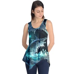 Sculpture Dinosaur Shark Frozen Winter Fantasy Sleeveless Tunic by Ravend