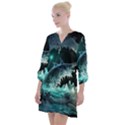 Sculpture Dinosaur Shark Frozen Winter Fantasy Open Neck Shift Dress View1