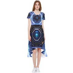 Ai Generated Digital Technology Computer Internet High Low Boho Dress by Ravend