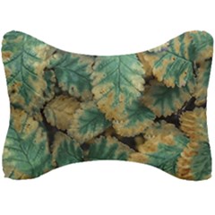 Colored Close Up Plants Leaves Pattern Seat Head Rest Cushion by dflcprintsclothing